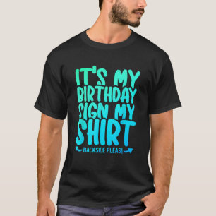 Camiseta Es mi Rótulo de cumpleaños mi autógrafo de los niñ