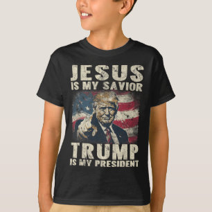 Camiseta ¿Es mi salvador Trump mi presidente estadounidense