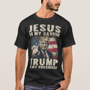 Camiseta ¿Es mi salvador Trump mi presidente estadounidense