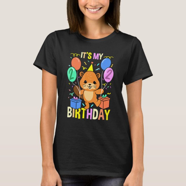 Camiseta Es mi segundo castor de cumpleaños (Anverso)