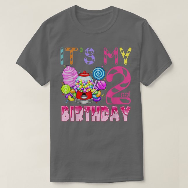 Camiseta Es mi segundo cumpleaños, Candy Candyland Chica de (Diseño del anverso)