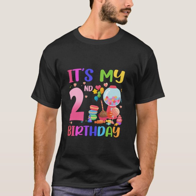 Camiseta Es mi segundo cumpleaños Chica Candy Candyland 2 a (Anverso)