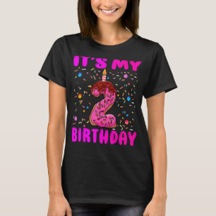 Camiseta Es mi segundo cumpleaños, Chica Doughnut, feliz 2