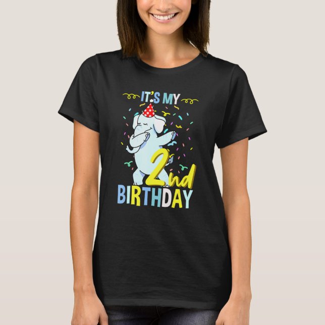 Camiseta Es mi segundo cumpleaños, el elefante Dabbing (Anverso)