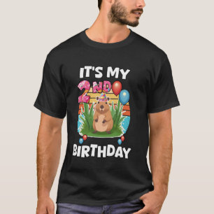 Camiseta Es mi segundo cumpleaños lindo capybara segunda fi