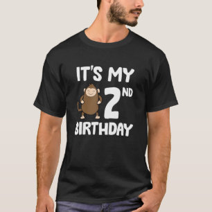 Camiseta Es mi segundo cumpleaños, lindo mono, segundo cump