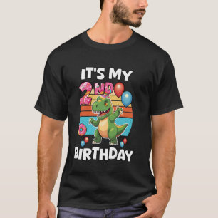 Camiseta Es mi segundo cumpleaños lindo T-Rex dinosaurio se