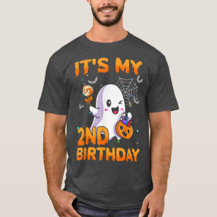 Camiseta Es mi segundo cumpleaños niños Boo Fantasma Calaba
