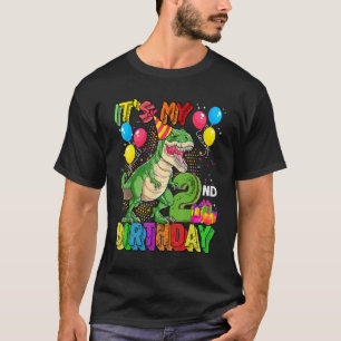 Camiseta Es mi segundo cumpleaños Rex Dinosaur Birthday 2 Y