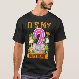 Camiseta Es mi segundo cumpleaños, Safari Jungle Zoo Cumple