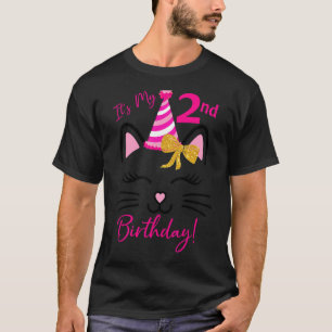 Camiseta Es mi segundo cumpleaños, un gato Chica, cumpleaño