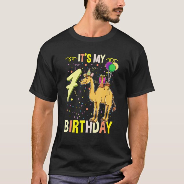 Camiseta Es mi séptimo camello de cumpleaños Dromedary (Anverso)