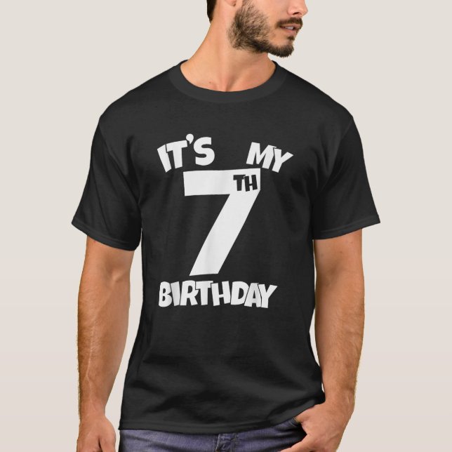 Camiseta Es mi séptimo cumpleaños, 7 años, feliz día de sie (Anverso)