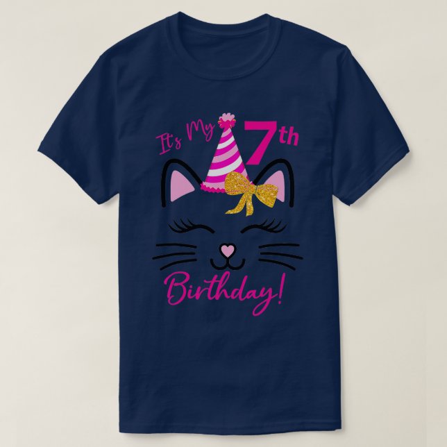 Camiseta Es mi séptimo cumpleaños Chica gracioso cumpleaños (Diseño del anverso)
