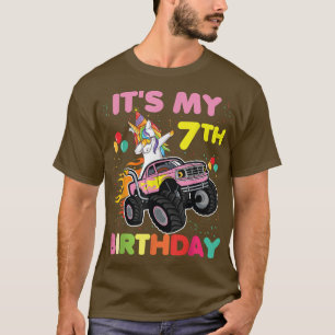 Camiseta Es mi séptimo cumpleaños, soy siete monas unicorni