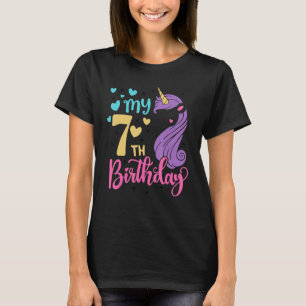 Camiseta Es Mi Séptimo Ropa De Unicornio De Cumpleaños Para