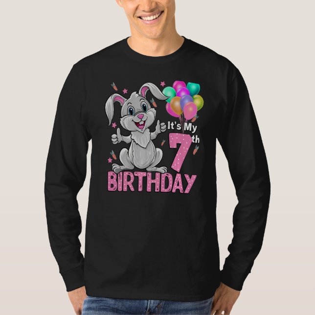 Camiseta Es mi sétimo Conejo de Cumpleaños 7 Años O (Anverso)