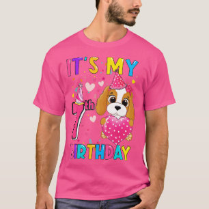 Camiseta Es mi sétimo cumpleaños Chica divertida Perro cump