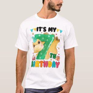Camiseta Es mi sétimo cumpleaños feliz Dinosaurio de 7 años