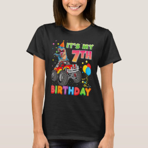 Camiseta Es mi sétimo cumpleaños Monstruo de Dinosaurio C d