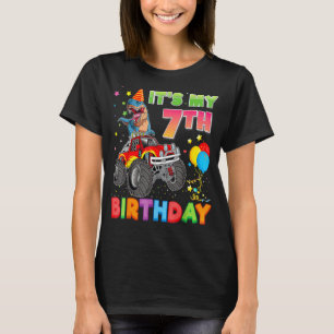 Camiseta Es mi sétimo cumpleaños Monstruo de Dinosaurio C d