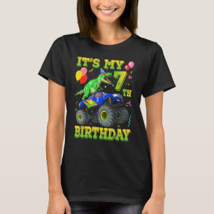Camiseta Es mi sétimo cumpleaños Monstruo de Dinosaurio C d