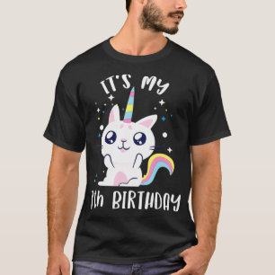 Camiseta Es mi sétimo gato unicornio de maíz lindo