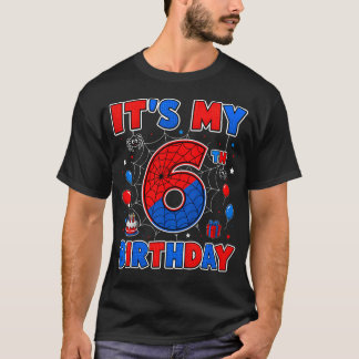 Camiseta Es Mi Sexto Cumpleaños Chico Tema de Fiesta de Tel