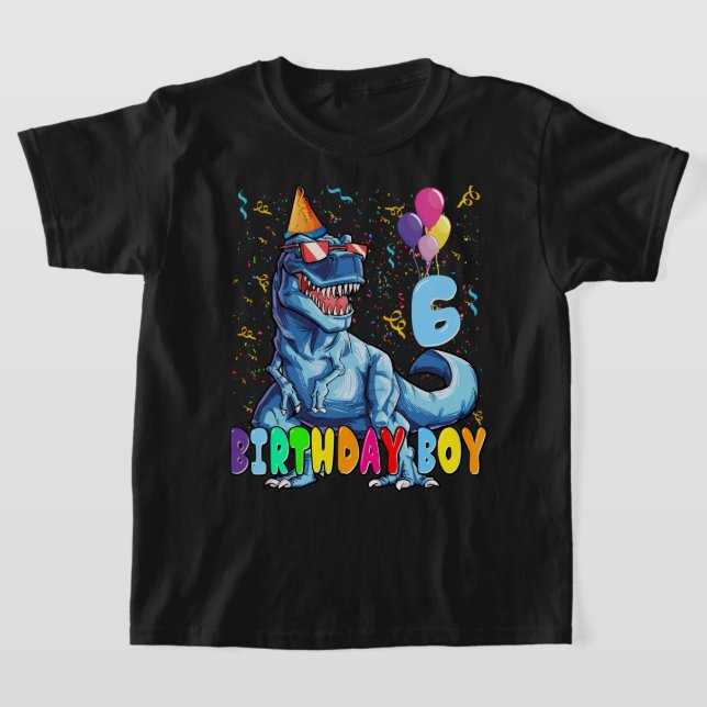 Camiseta Es mi sexto cumpleaños, Fiesta de dinosaurio de ca (Distribución)