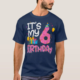 Camiseta Es mi sexto cumpleaños gracioso Chicas de Donut Fi