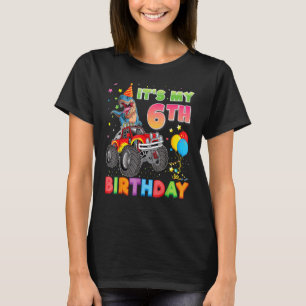 Camiseta Es mi sexto cumpleaños Monstruo de Dinosaurios de 