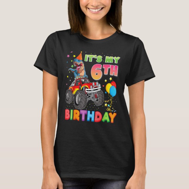 Camiseta Es mi sexto cumpleaños Monstruo de Dinosaurios de  (Anverso)