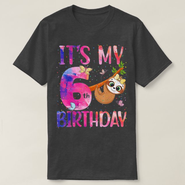 Camiseta Es mi sexto cumpleaños, sexto aniversario, de 6 añ (Diseño del anverso)