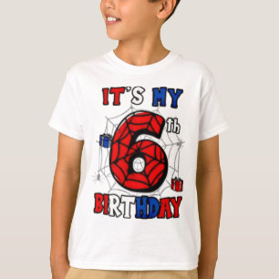 Camiseta Es Mi Sexto Cumpleaños Superhéroe Araña