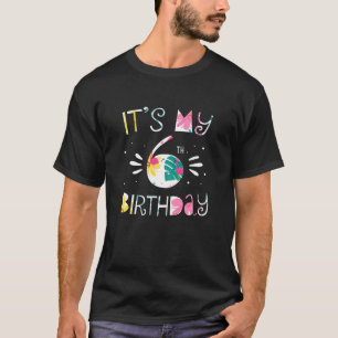 Camiseta Es mi sexto cumpleaños tropical con flores de 6 añ