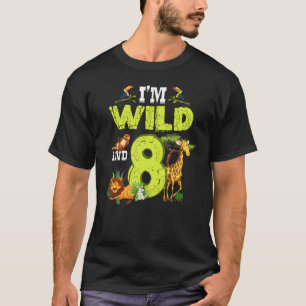 Camiseta Es mi tema del zoológico de cumpleaños número 8 cu