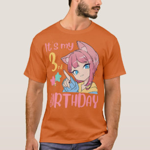 Camiseta Es mi tercer cumpleaños, Anime Chica de cumpleaños