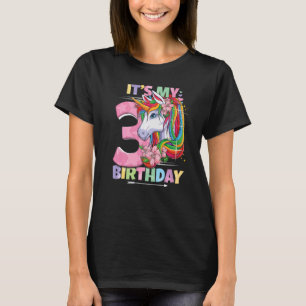 Camiseta Es mi tercer cumpleaños Chica 3 años 2019 Un
