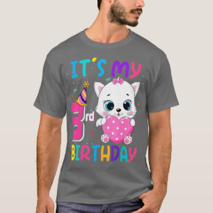 Camiseta Es mi tercer cumpleaños, Chica de cumpleaños, cump