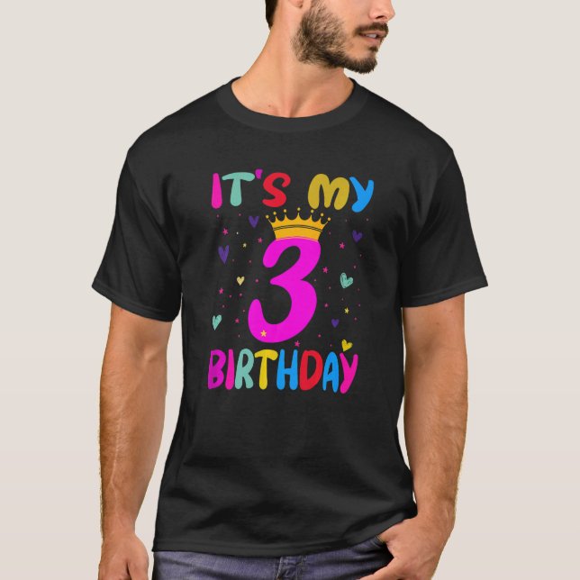 Camiseta Es mi tercer cumpleaños, cumpleaños de 3 años (Anverso)