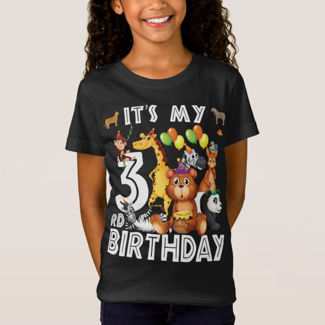 Camiseta Es mi tercer cumpleaños, el amor de los animales d (Anverso)