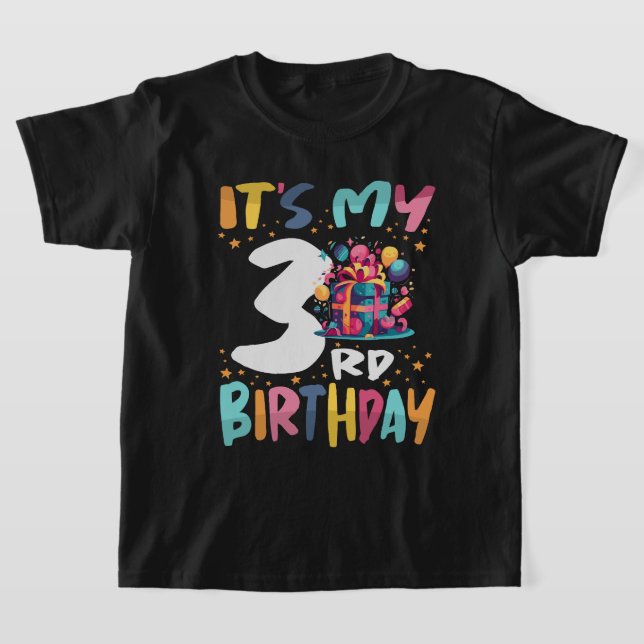 Camiseta Es mi tercer cumpleaños feliz cumpleaños de niños  (Distribución)