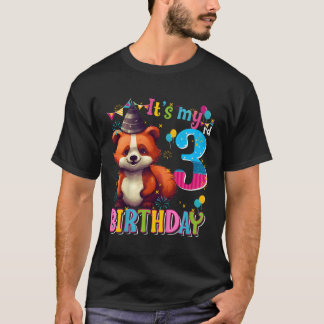 Camiseta Es Mi Tercer Panda Rojo De 3