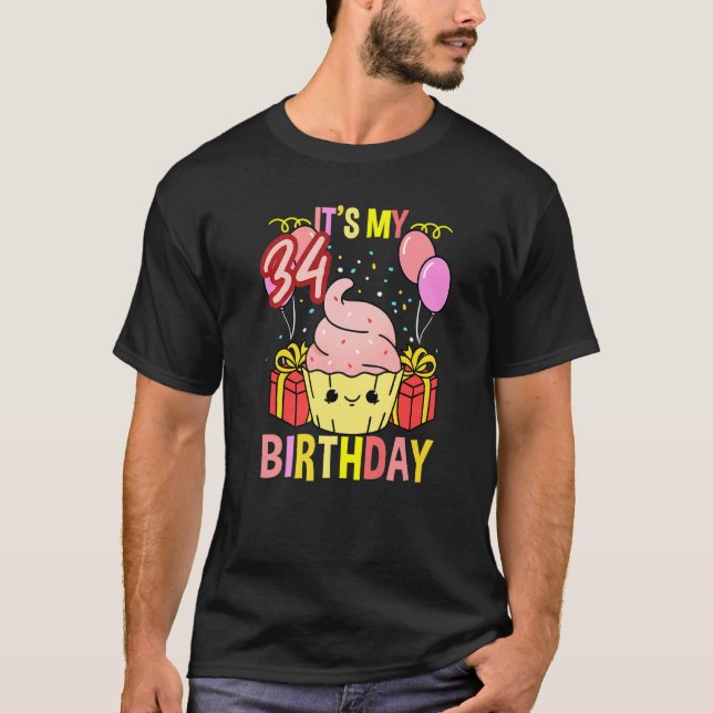 Camiseta Es mi torta de cumpleaños número 34 (Anverso)