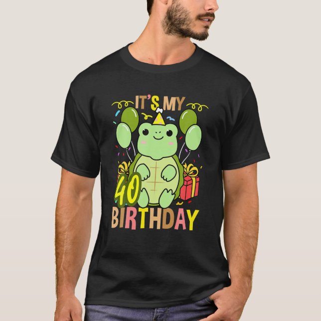 Camiseta Es Mi Tortuga De Cumpleaños 40 (Anverso)