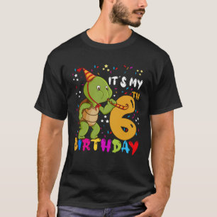 Camiseta Es mi tortuga de cumpleaños, tengo 6 años de edad 