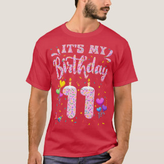 Camiseta Es mi undécimo cumpleaños Chica Doughnut feliz 11 