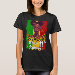 Camiseta Es mi undécimo cumpleaños Melanin negro de 11 años