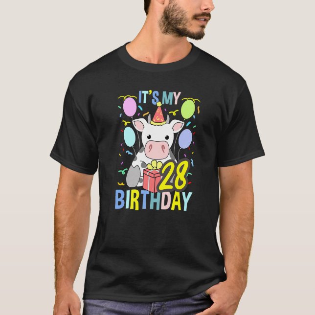 Camiseta Es mi vaca de cumpleaños número 28 (Anverso)