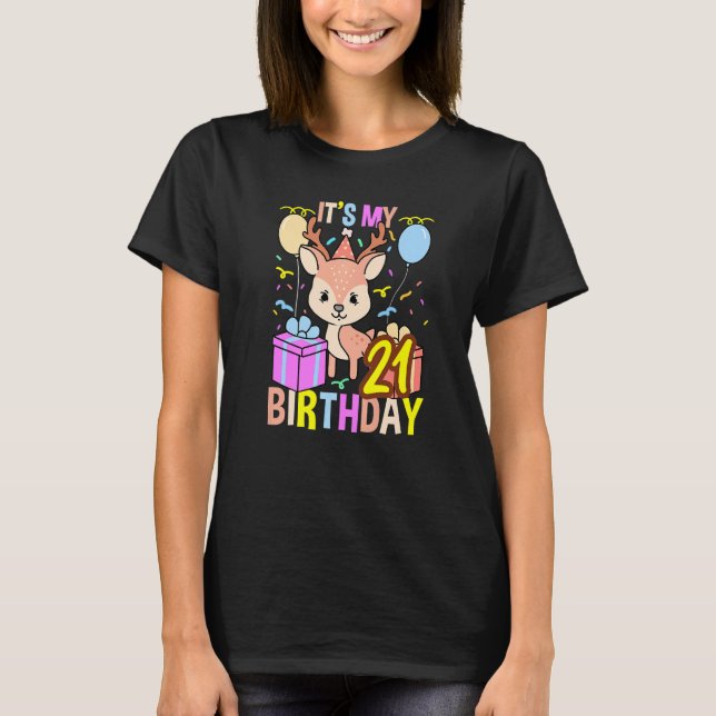 Camiseta Es mi venado de cumpleaños número 21 (Anverso)